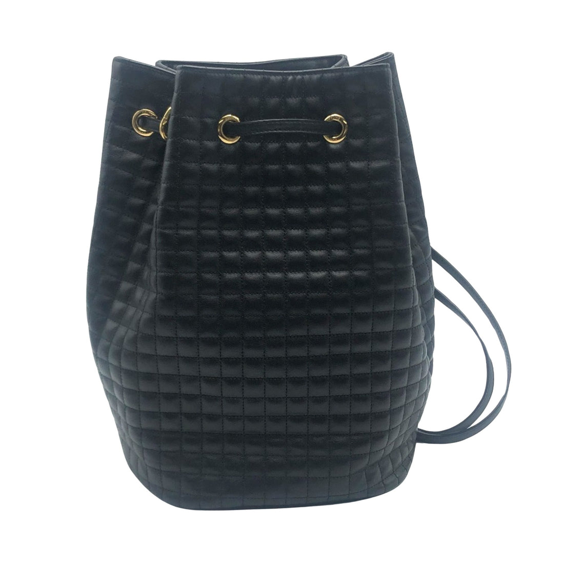 Céline C charm Black Leather Backpack Bag