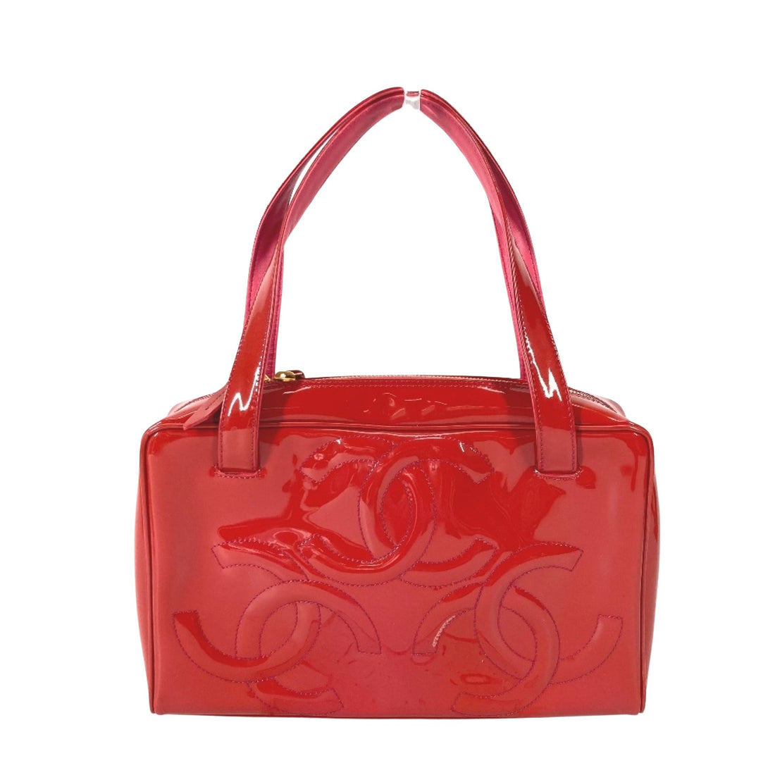 Chanel Triple coco Red Patent Leather Shoulder Bag