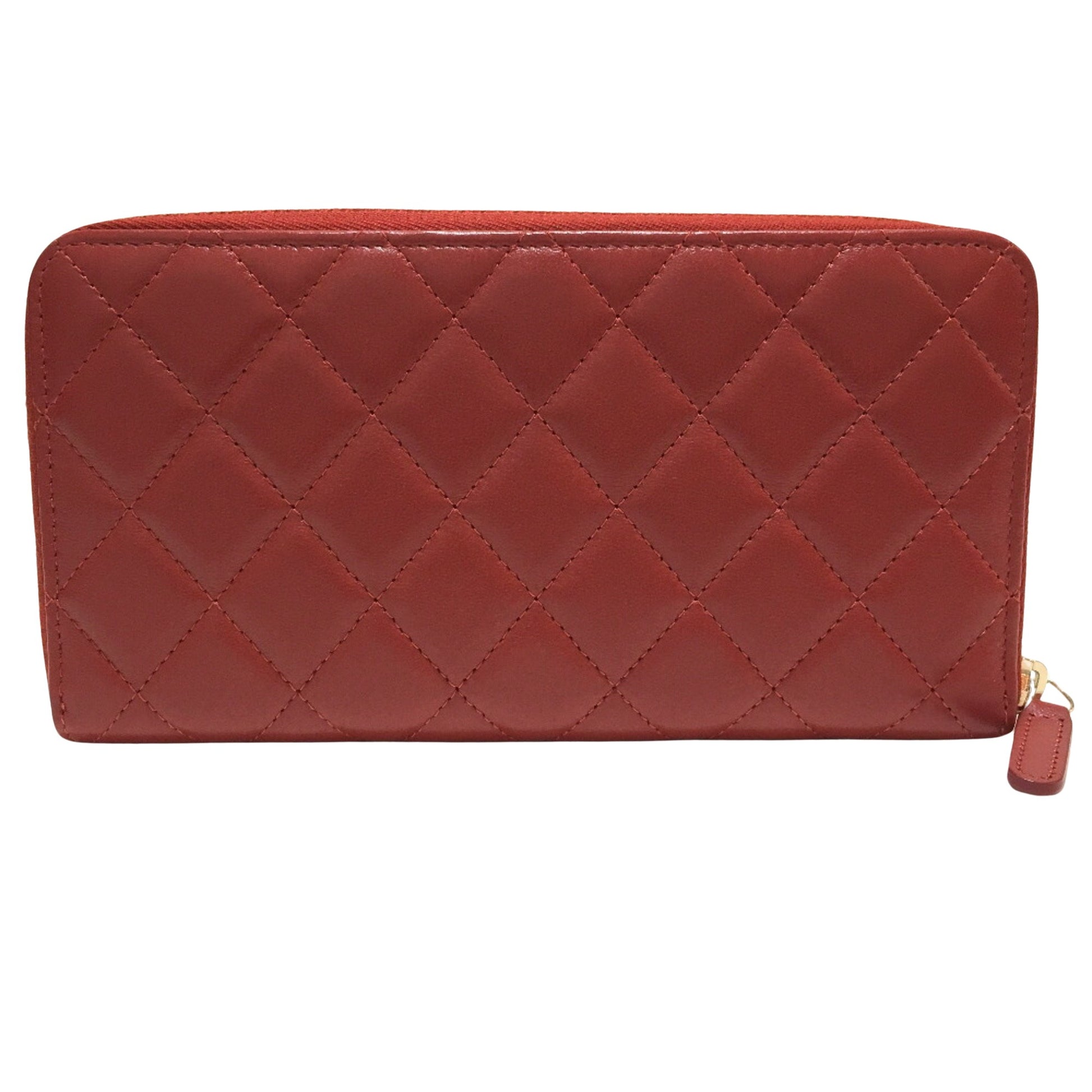 Chanel Matelassé Red Leather Wallet 