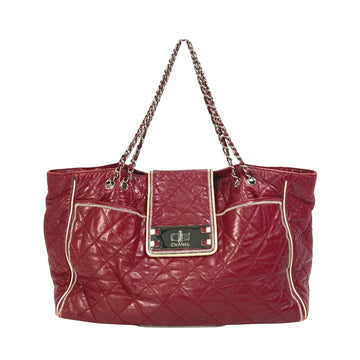 Chanel Matelassé Red Leather Tote Bag