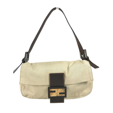 Fendi Mamma Baguette Beige Canvas Shopper Bag