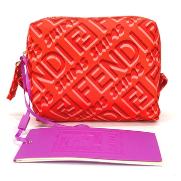 Fendi FF Red Synthetic Clutch Bag