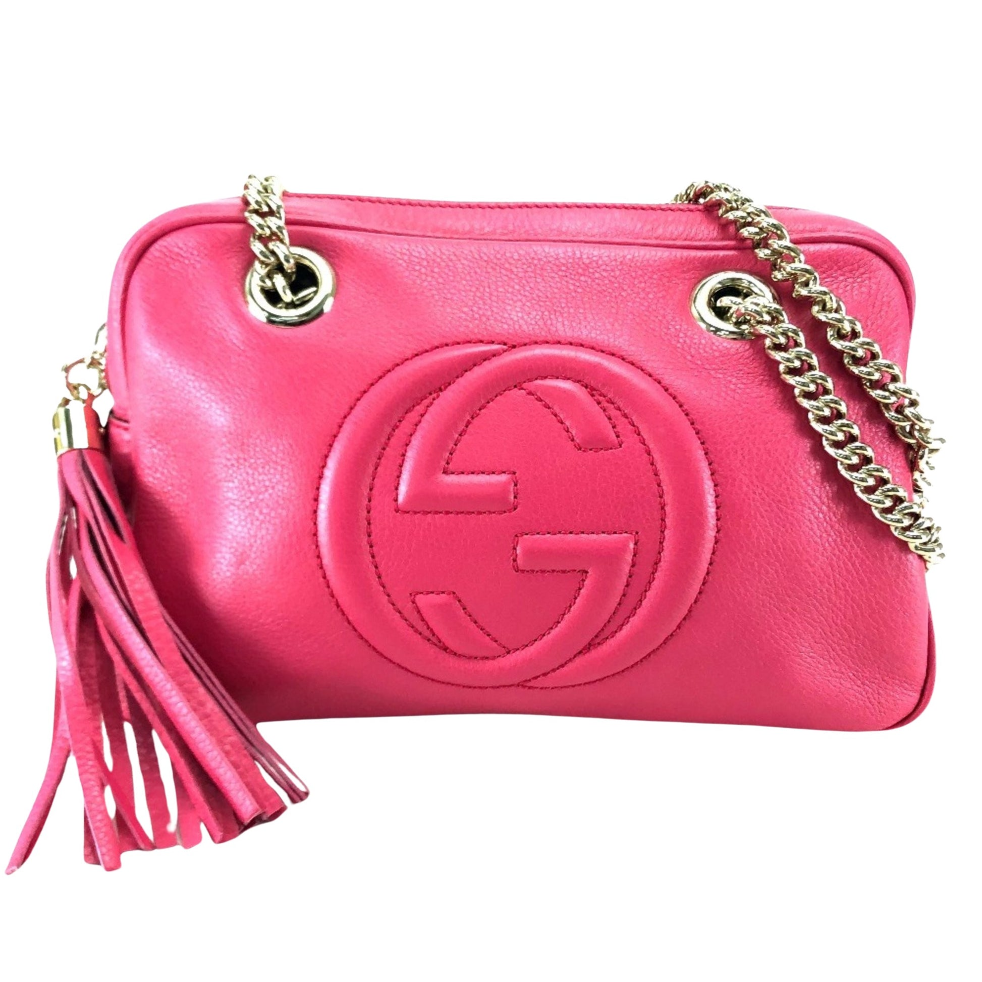 Gucci Interlocking G Pink Leather Shopper Bag