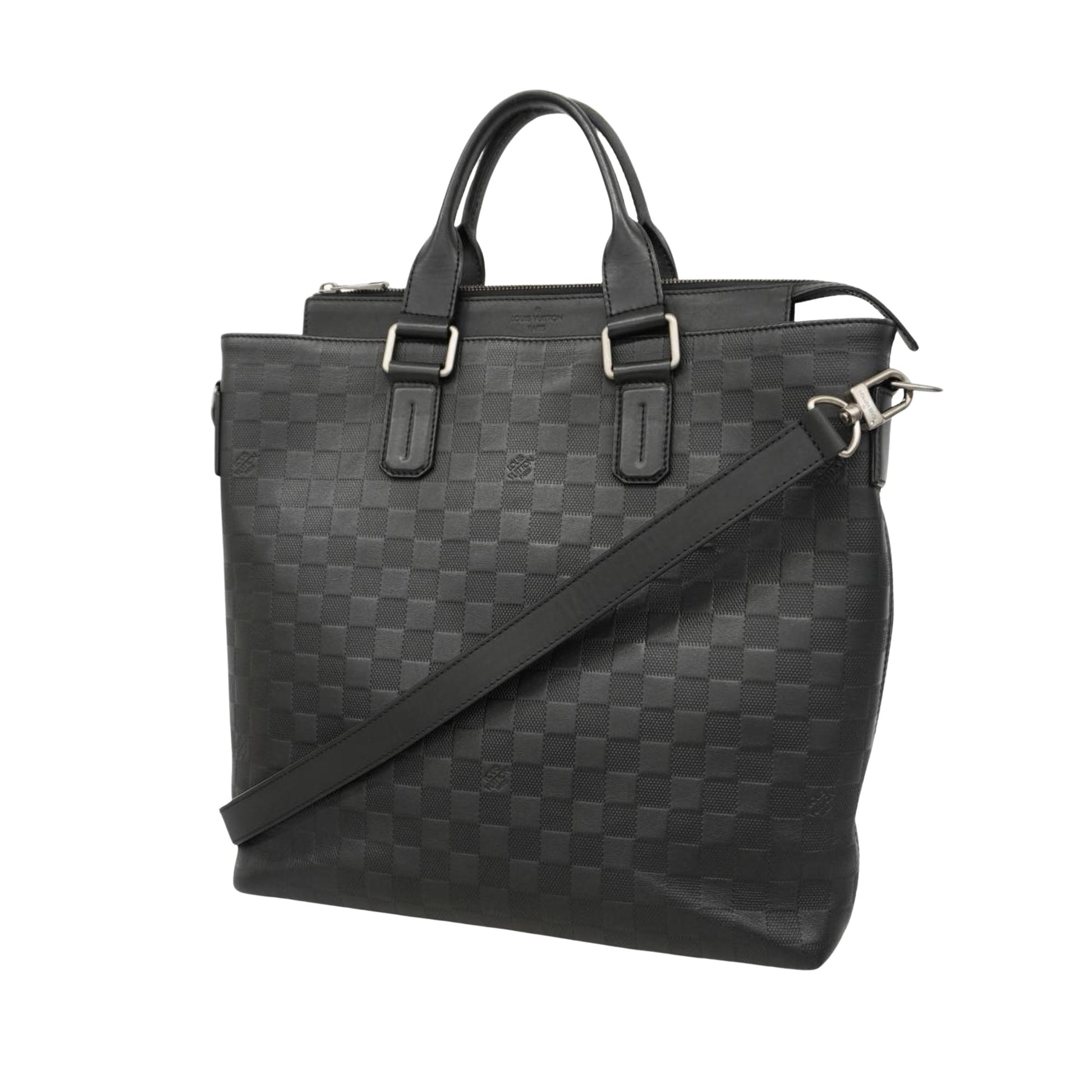 Louis Vuitton Daily Black Leather Tote Bag