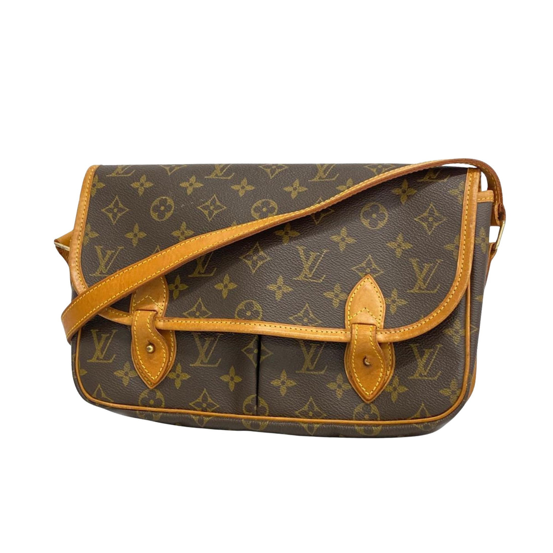 Louis Vuitton Gibeciere Brown Canvas Shoulder Bag