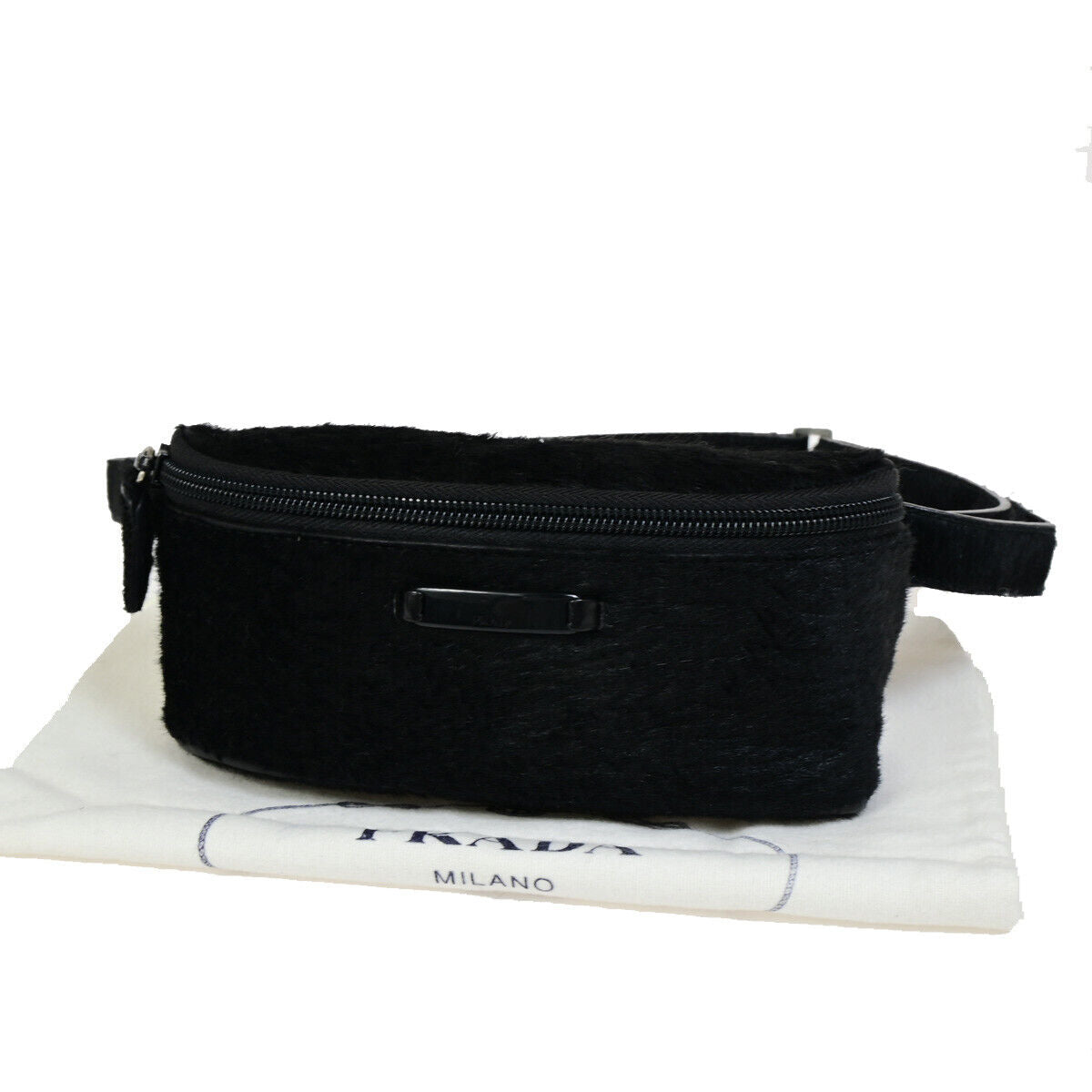 Prada Black Fur Clutch Bag