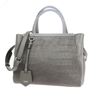 Fendi 2Jours Grey Leather Handbag 