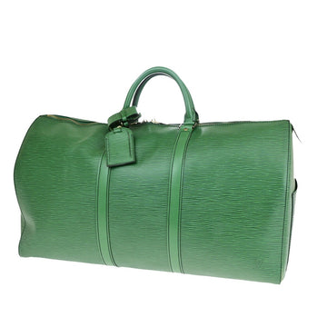 Louis Vuitton Keepall 50 Green Leather Travel Bag