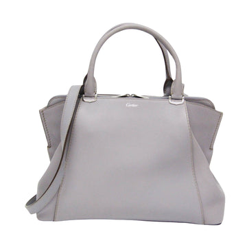 Cartier C de cartier Grey Leather Handbag 