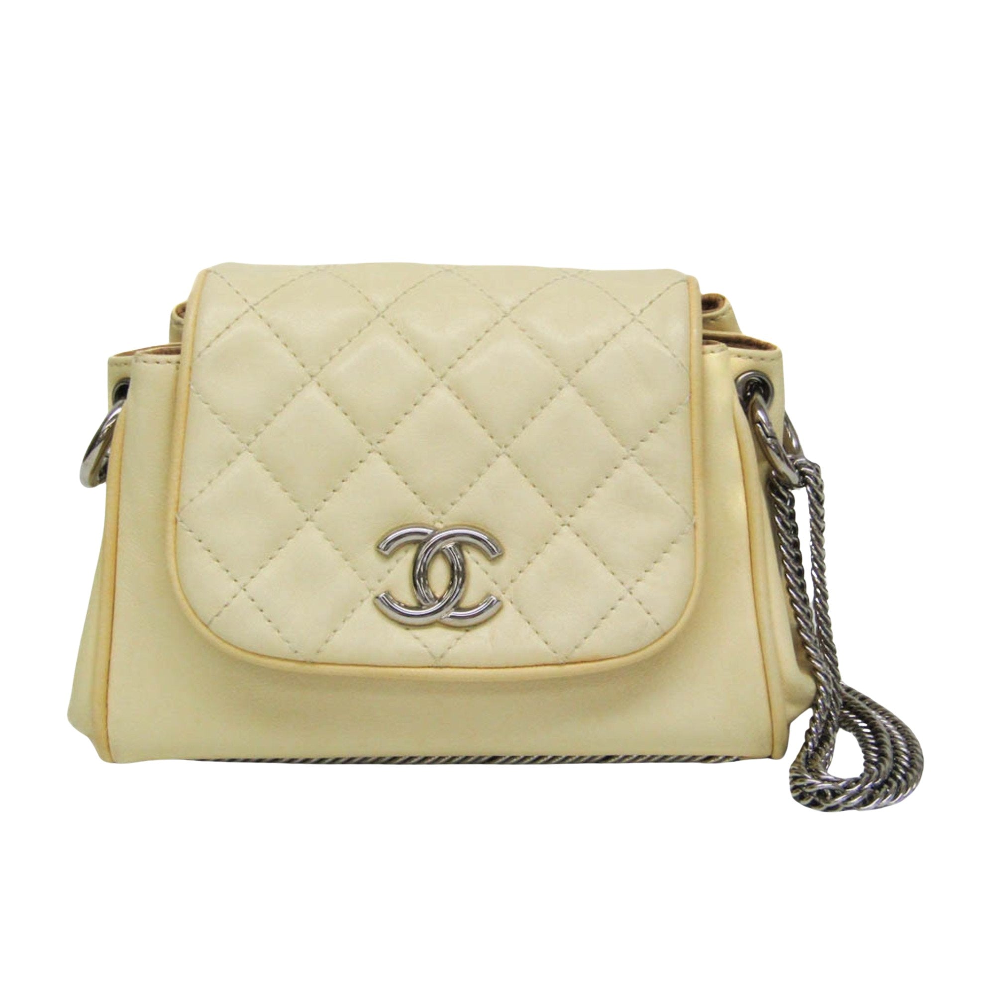 Chanel Matelassé Yellow Leather Shoulder Bag