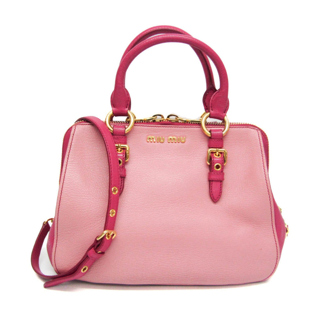 Miu Miu Madras Pink Leather Handbag 