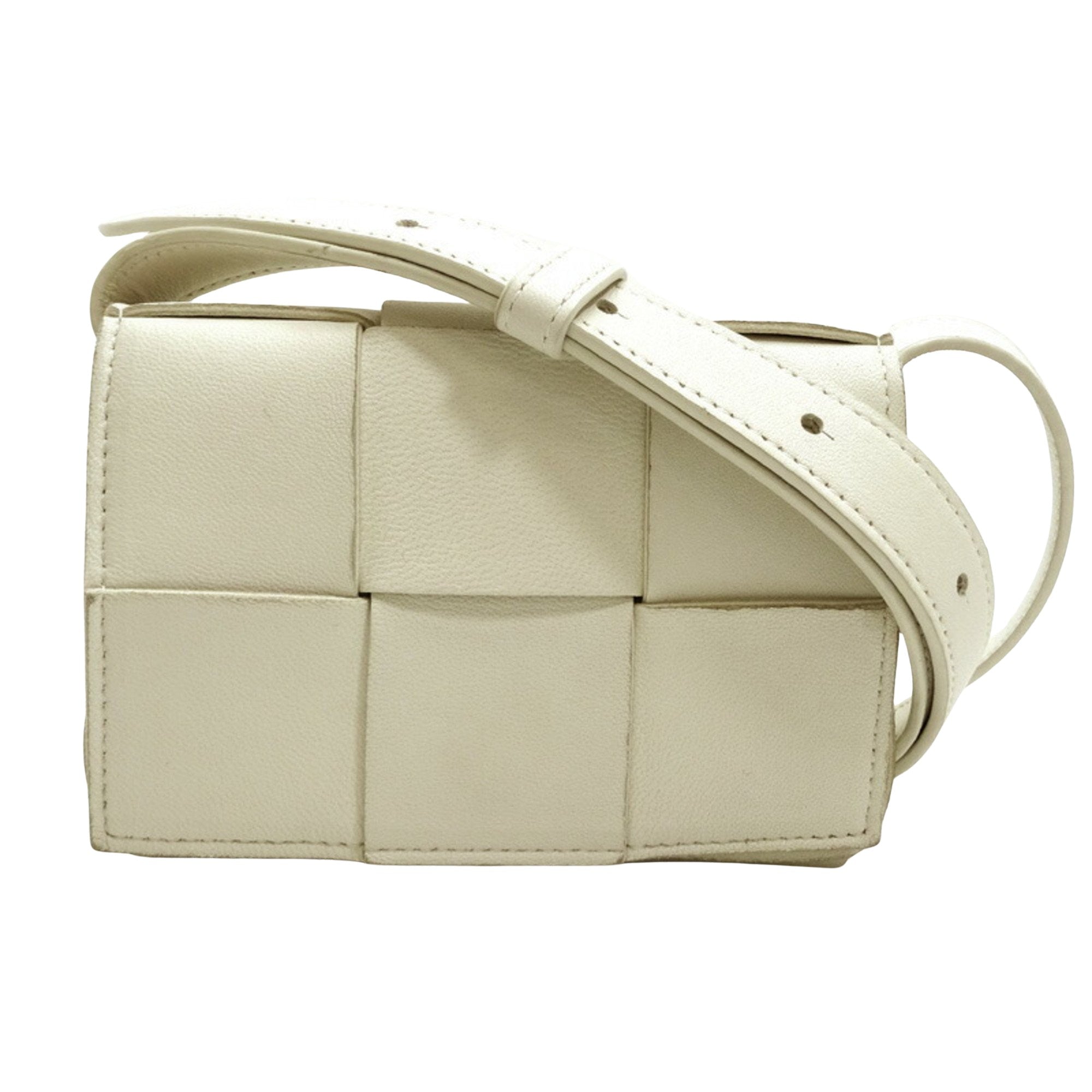 Bottega Veneta Cassette White Leather Shopper Bag