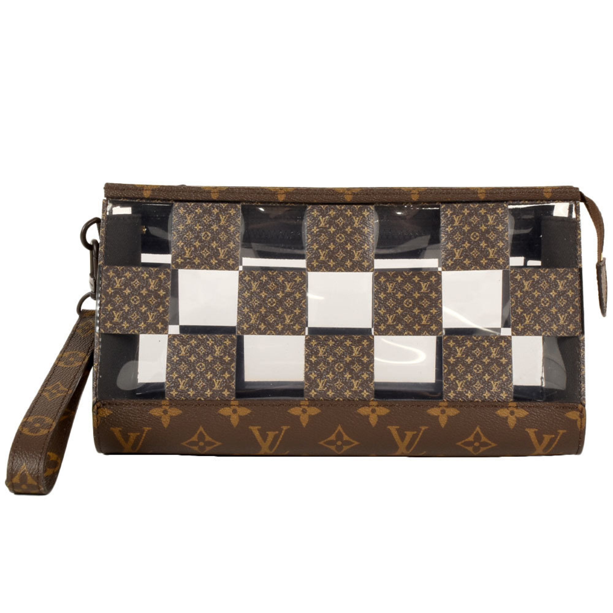 Louis Vuitton Chess Brown Canvas Clutch Bag