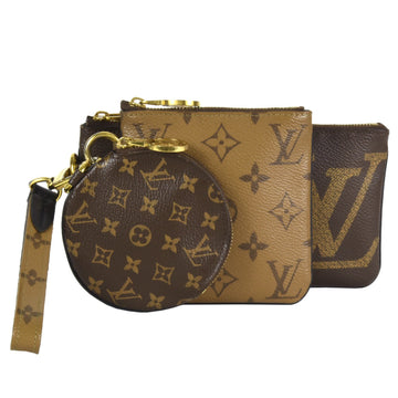 Louis Vuitton Trio Brown Canvas Clutch Bag