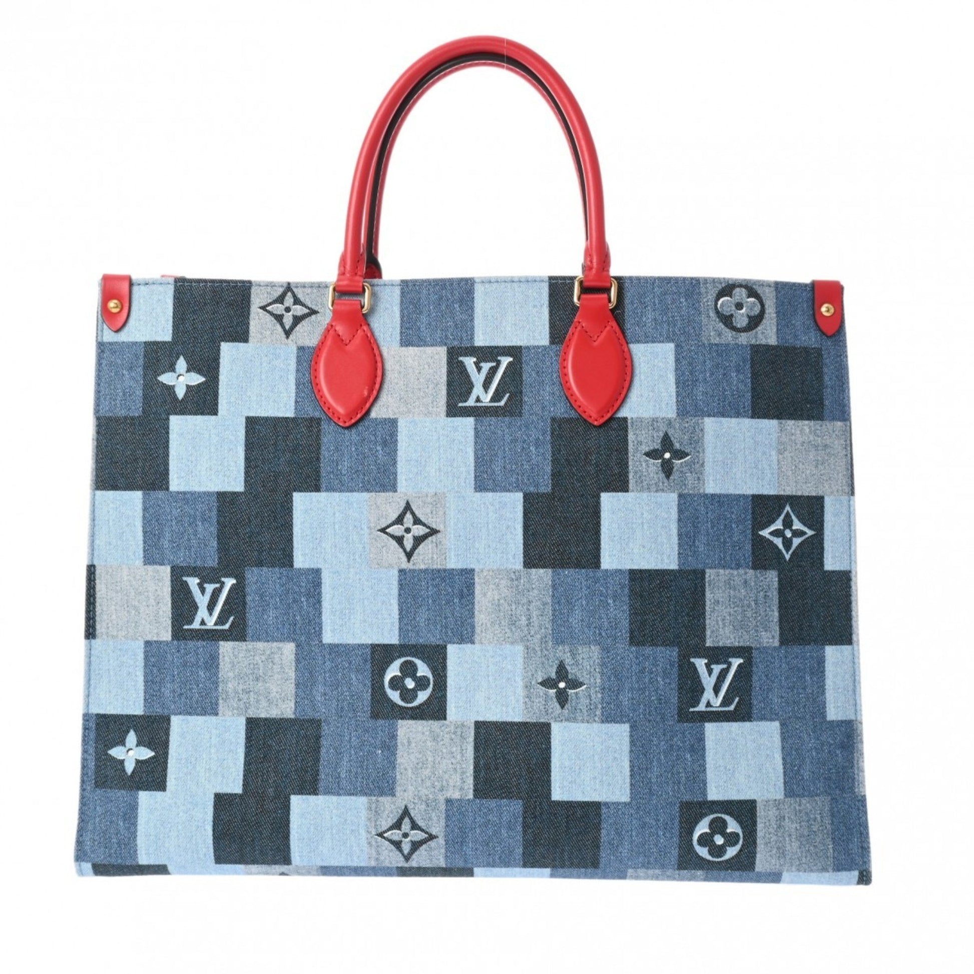 Louis Vuitton Onthego GM Blue Denim - Jeans Handbag 