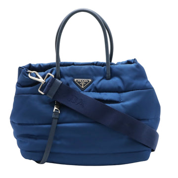 Prada Bomber Blue Synthetic Handbag 