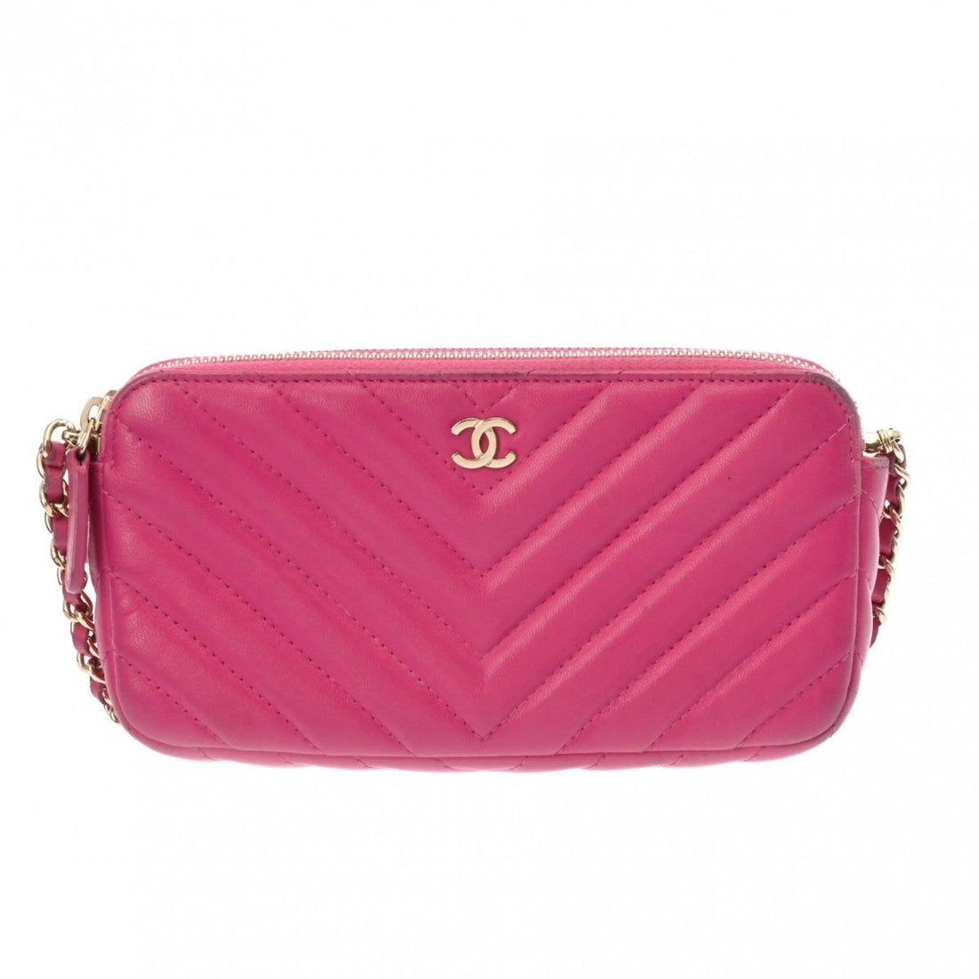 Chanel Wallet On Chain Pink Leather Shoulder Bag