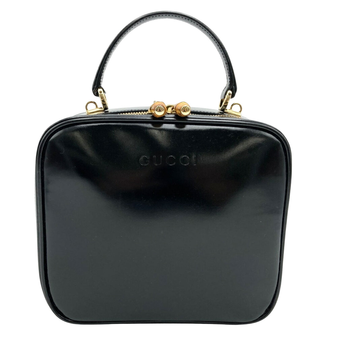 Gucci Vanity Black Leather Handbag 