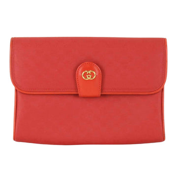 Gucci Red Leather Clutch Bag