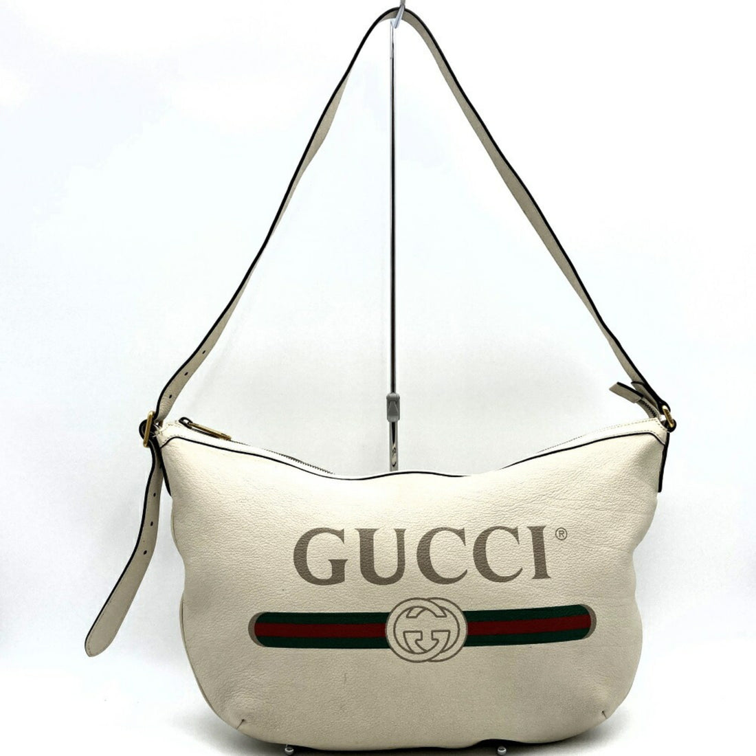 Gucci White Leather Shopper Bag