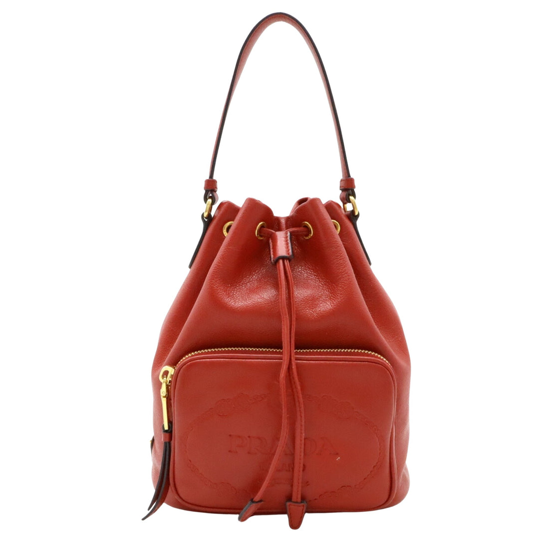 Prada Duet Red Leather Handbag 