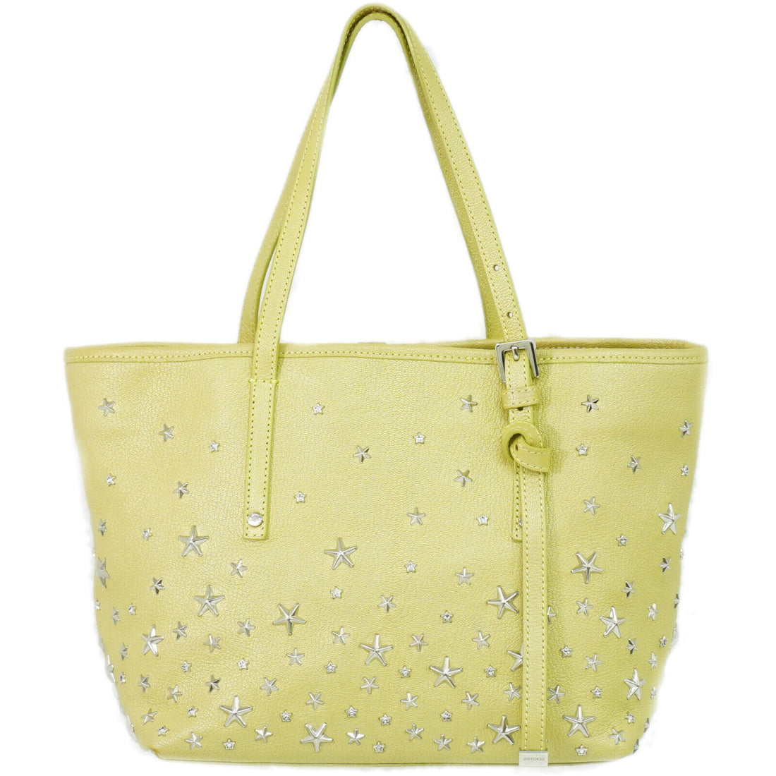 Jimmy Choo Star studs Yellow Leather Tote Bag