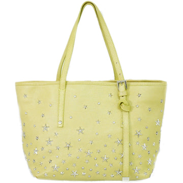 Jimmy Choo Star studs Yellow Leather Tote Bag