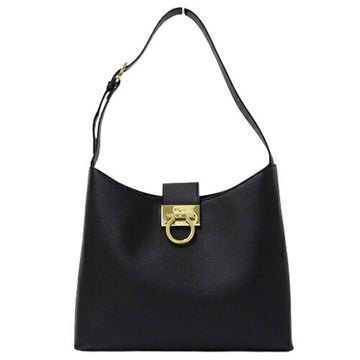 Salvatore Ferragamo Gancini Black Leather Shopper Bag