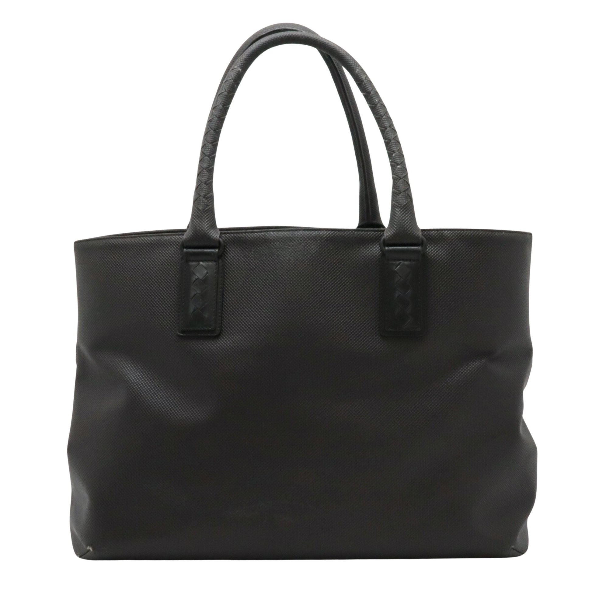 Bottega Veneta Cabas Black Leather Tote Bag