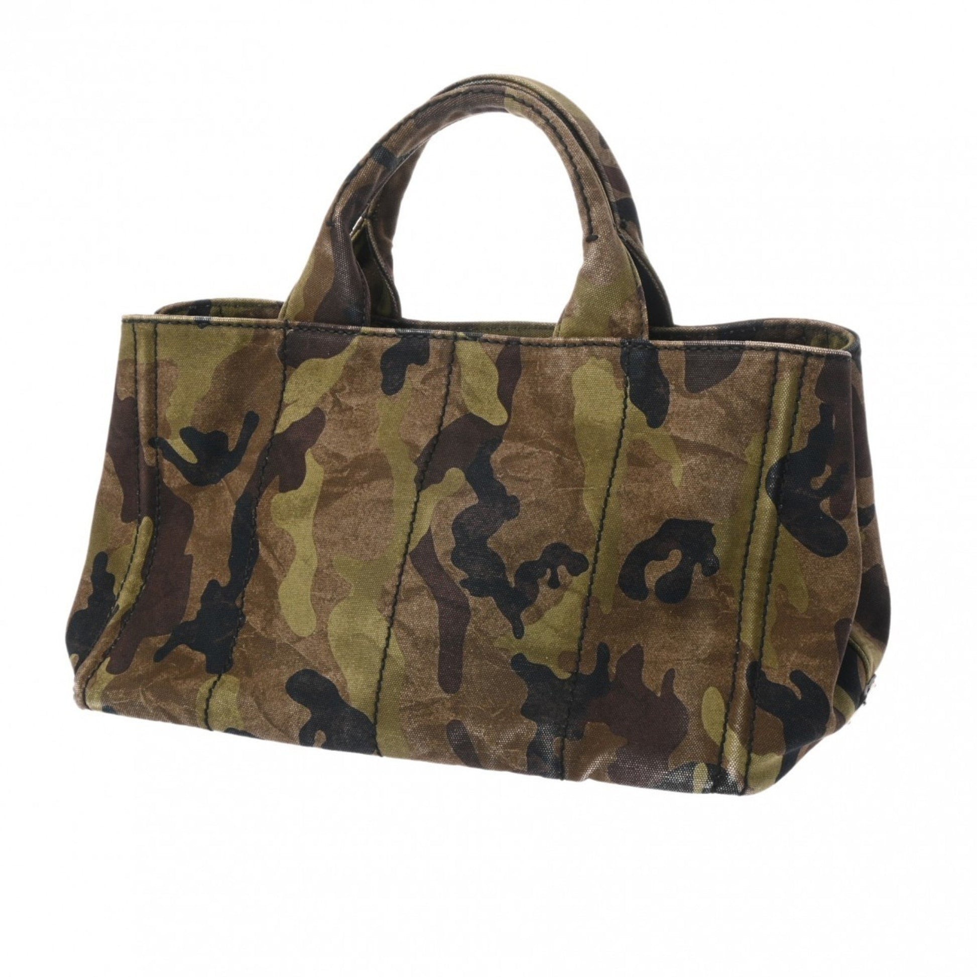 Prada Canapa Green Canvas Tote Bag