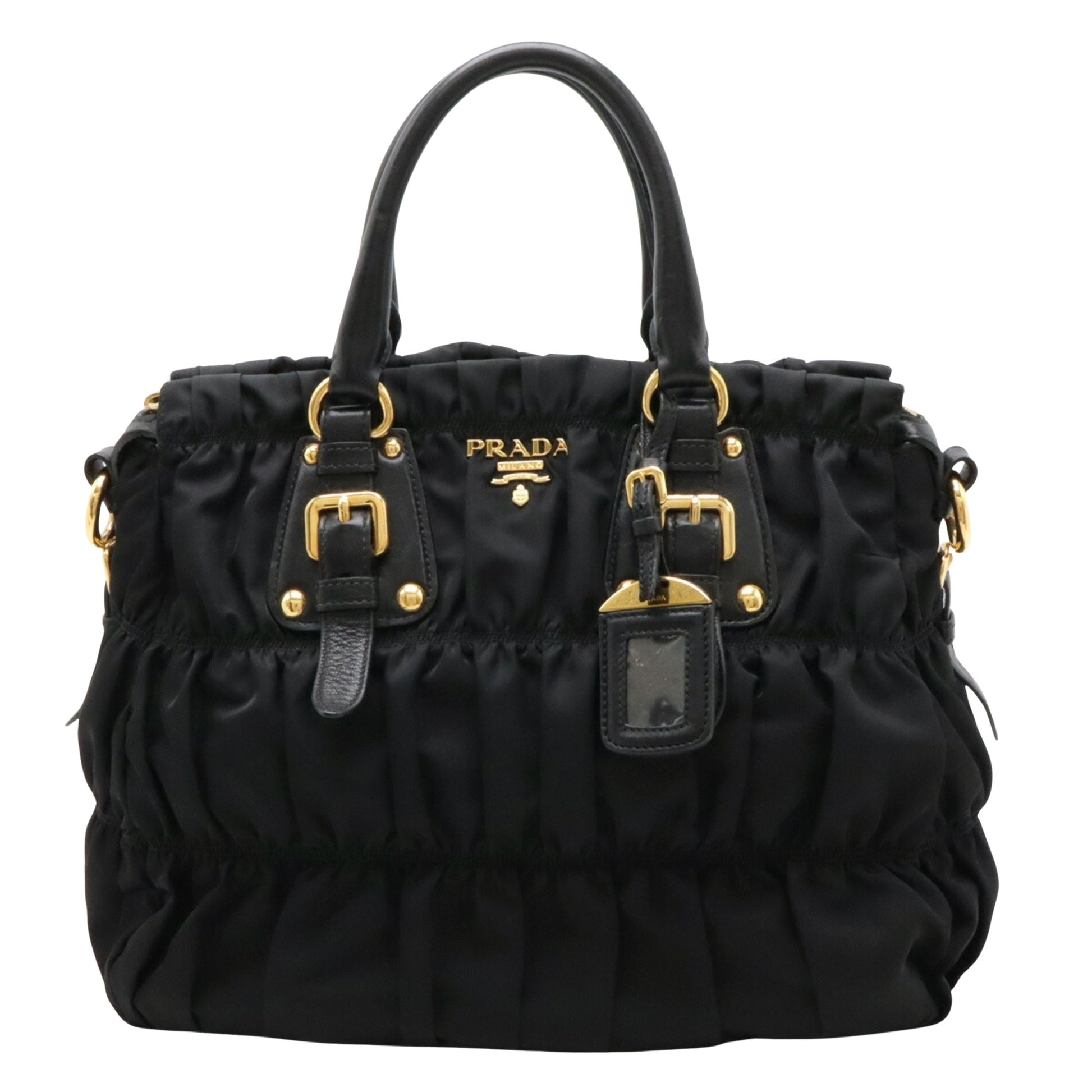 Prada Nappa gauffré Black Leather Handbag 