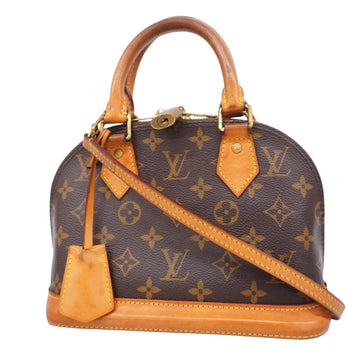 Louis Vuitton Alma BB Brown Canvas Handbag 