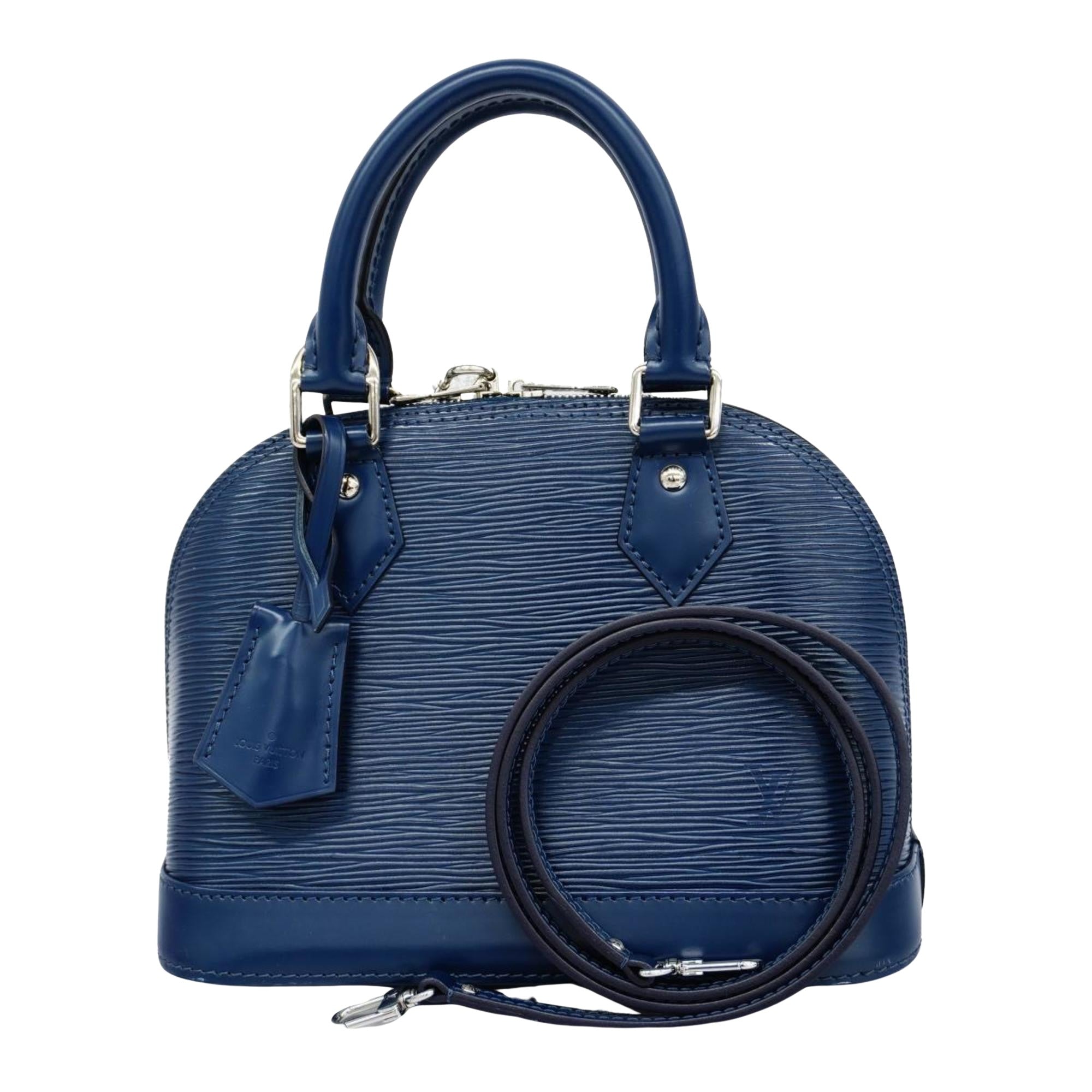 Louis Vuitton Alma BB Navy Leather Handbag 