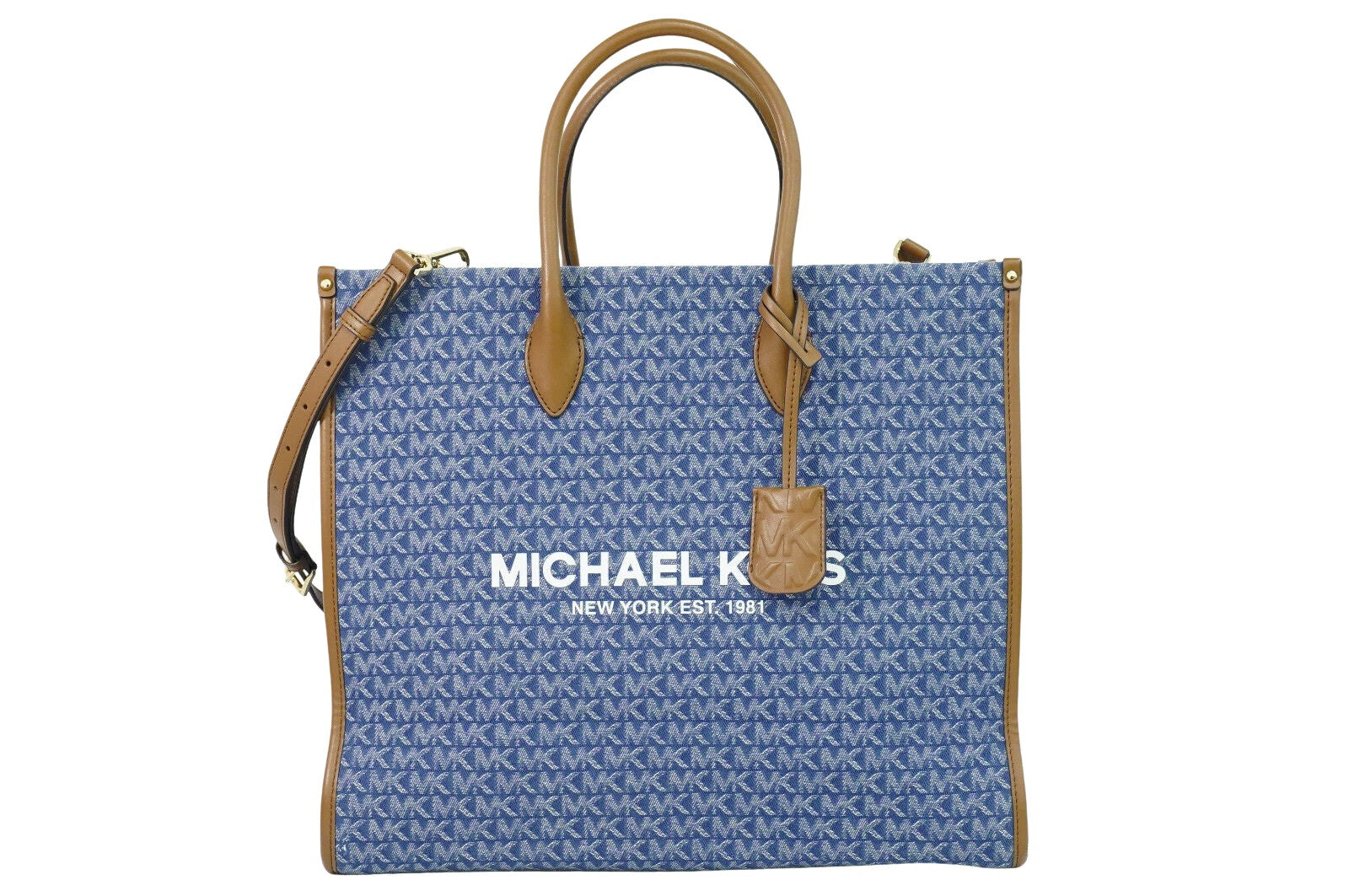 Michael Kors Blue Canvas Tote Bag