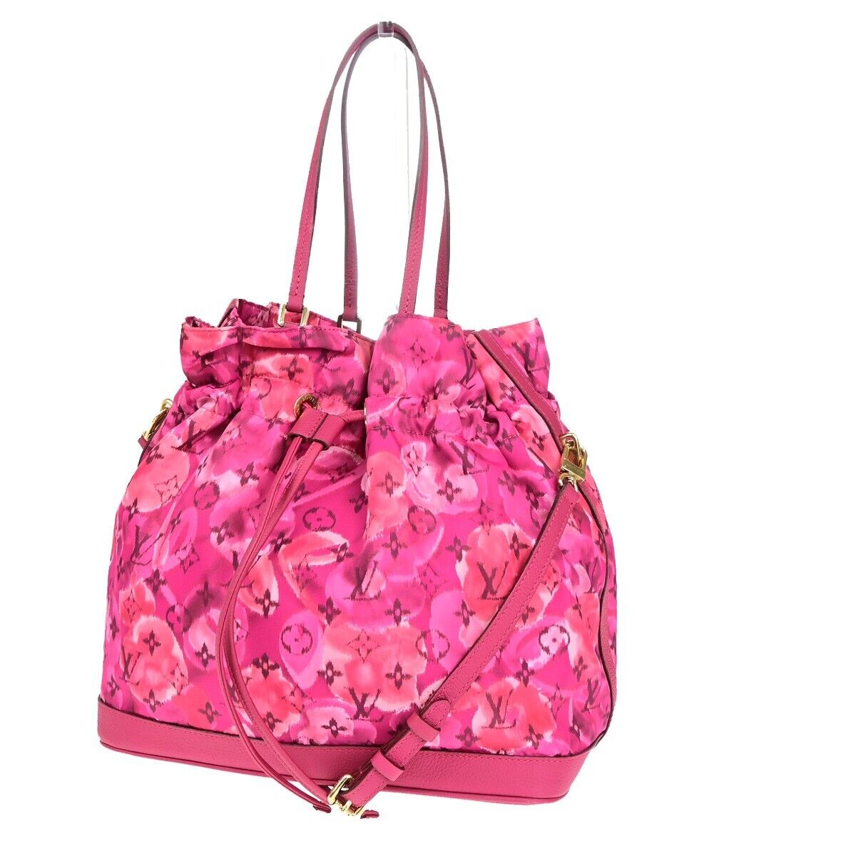 Louis Vuitton Noefull MM Pink Canvas Handbag 