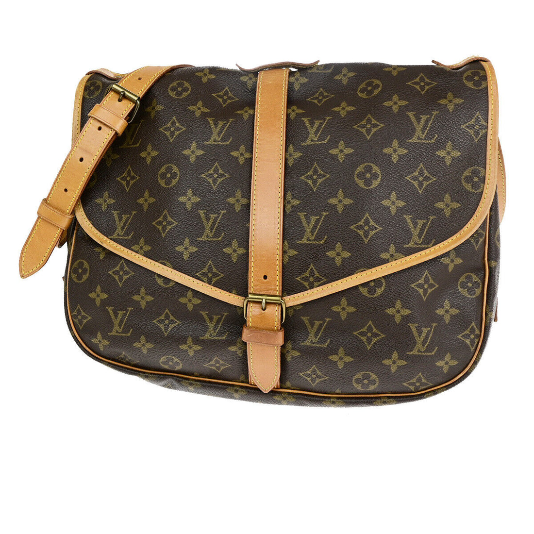 Louis Vuitton Saumur 35 Brown Canvas Handbag 