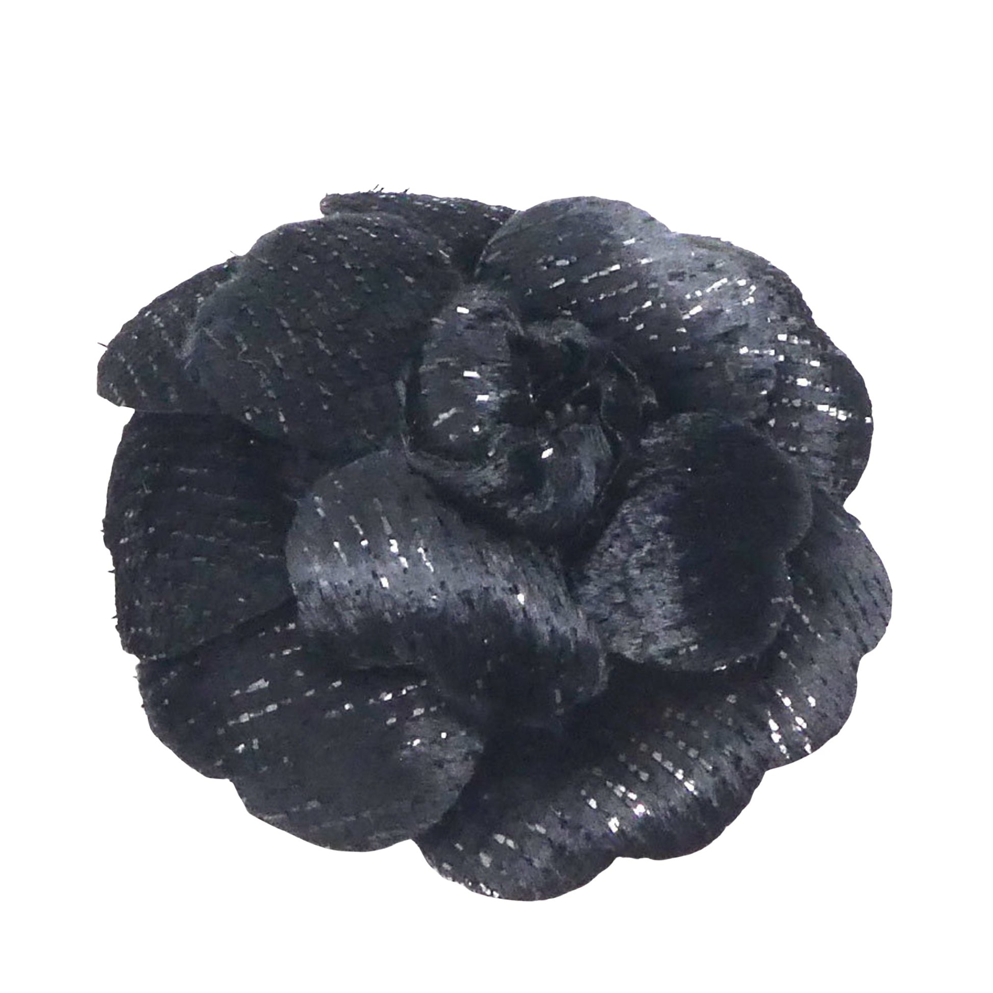 Chanel Camellia Black Synthetic Brooch 