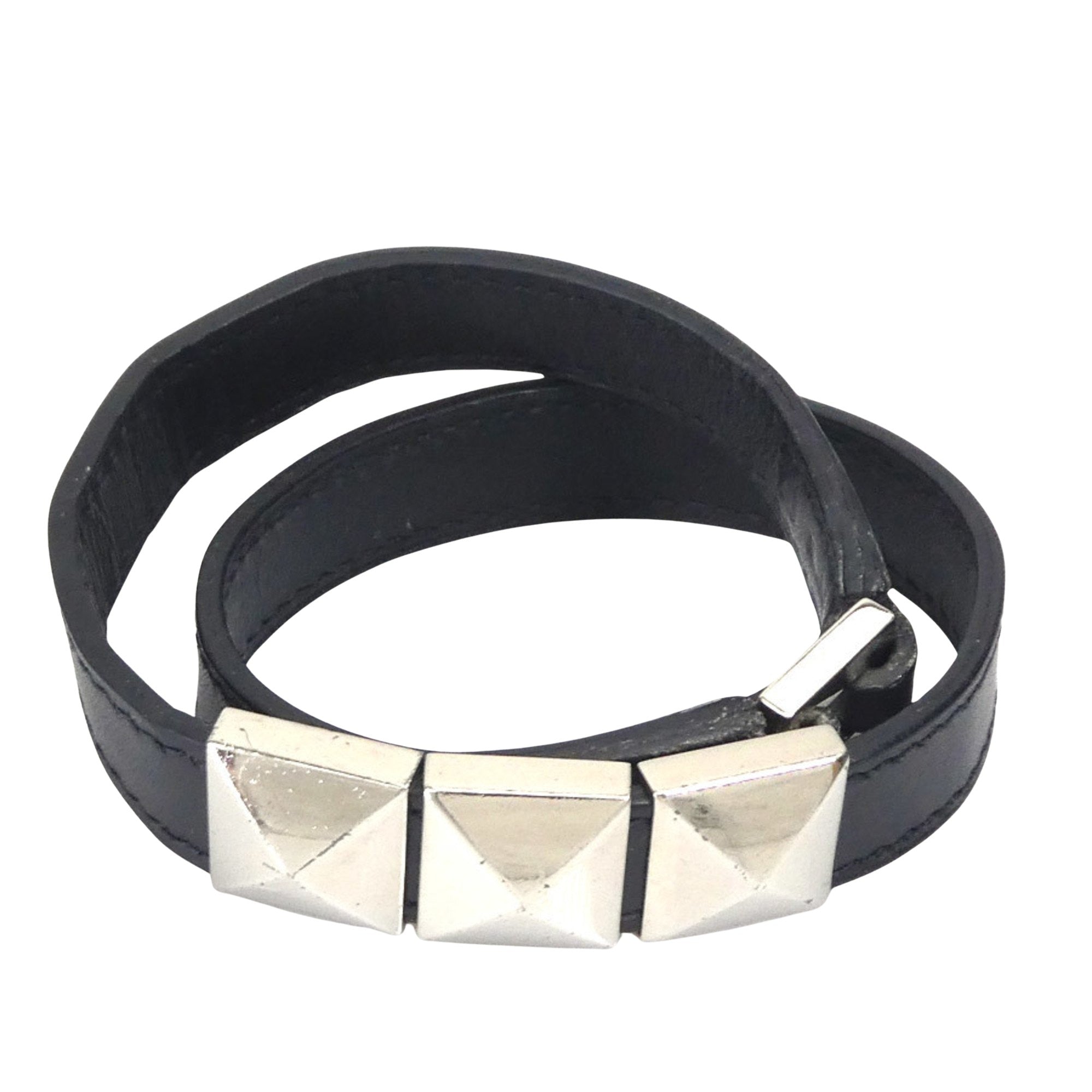 Hermès Medor Black Leather Bracelet 