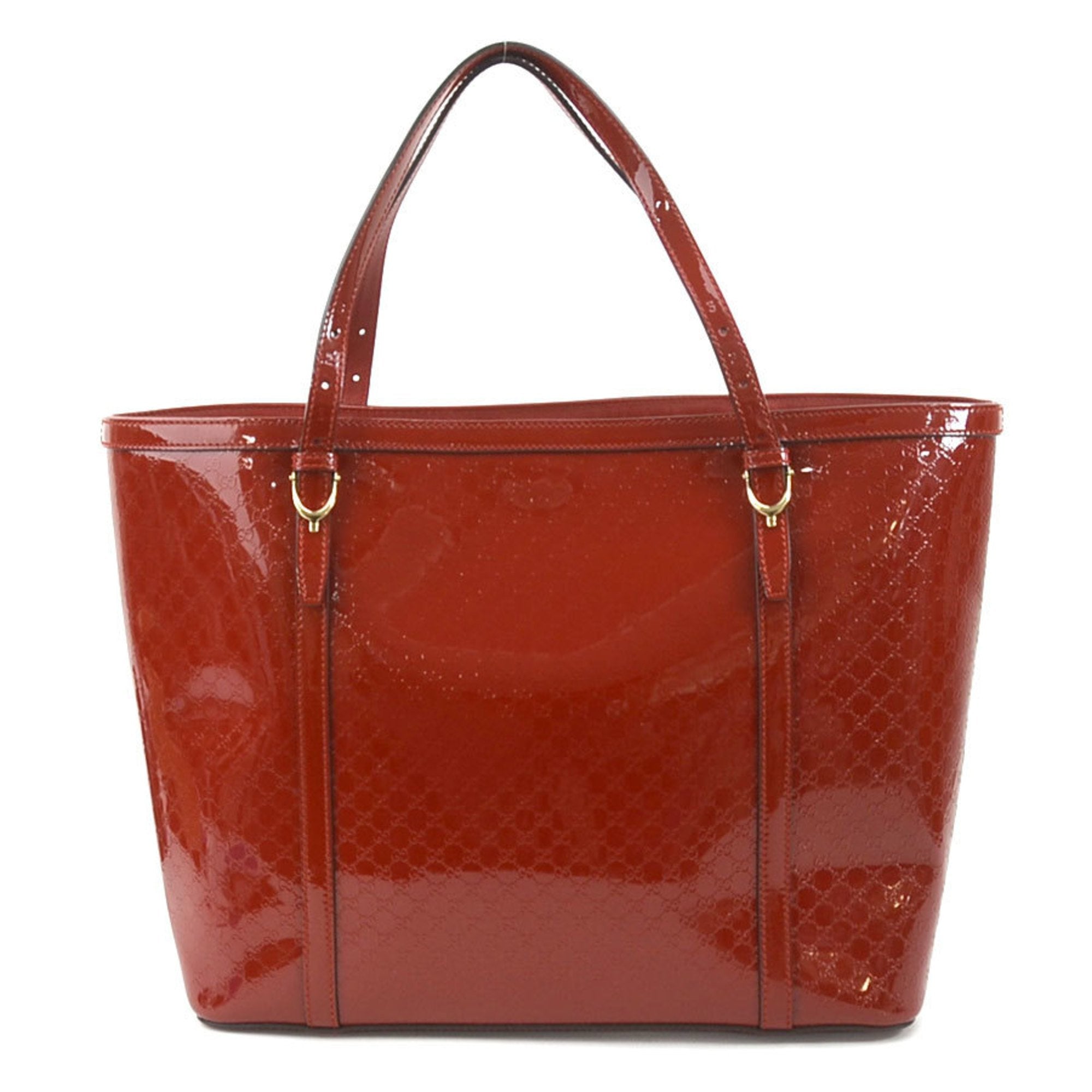 Gucci Guccissima Red Patent Leather Tote Bag