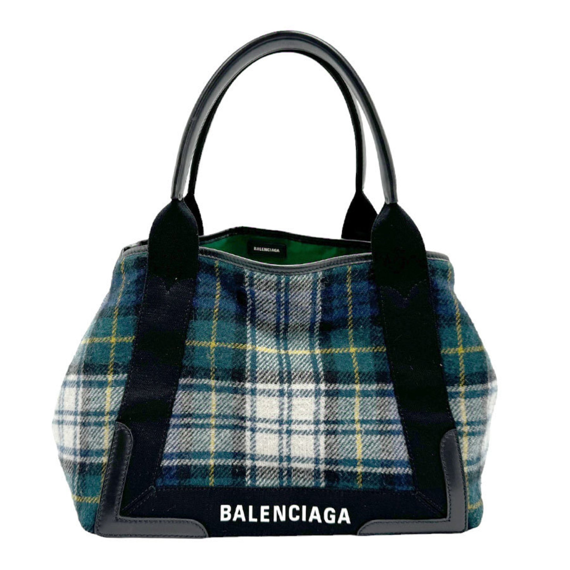 Balenciaga Navy Cabas Multicolour Wool Tote Bag