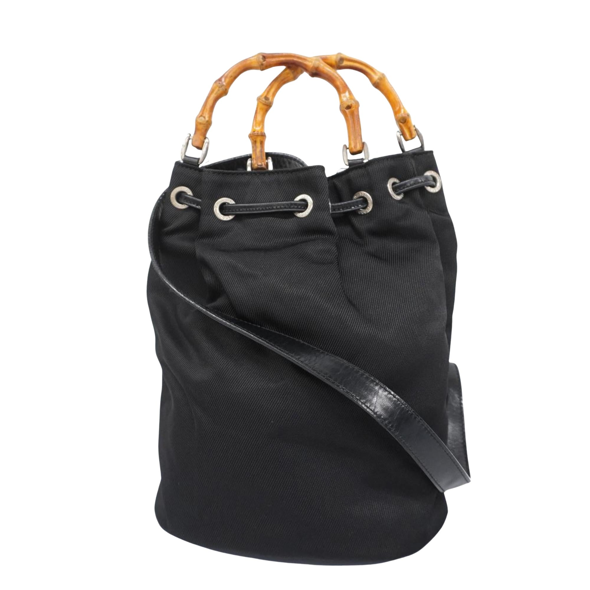 Gucci Bamboo Black Synthetic Handbag 