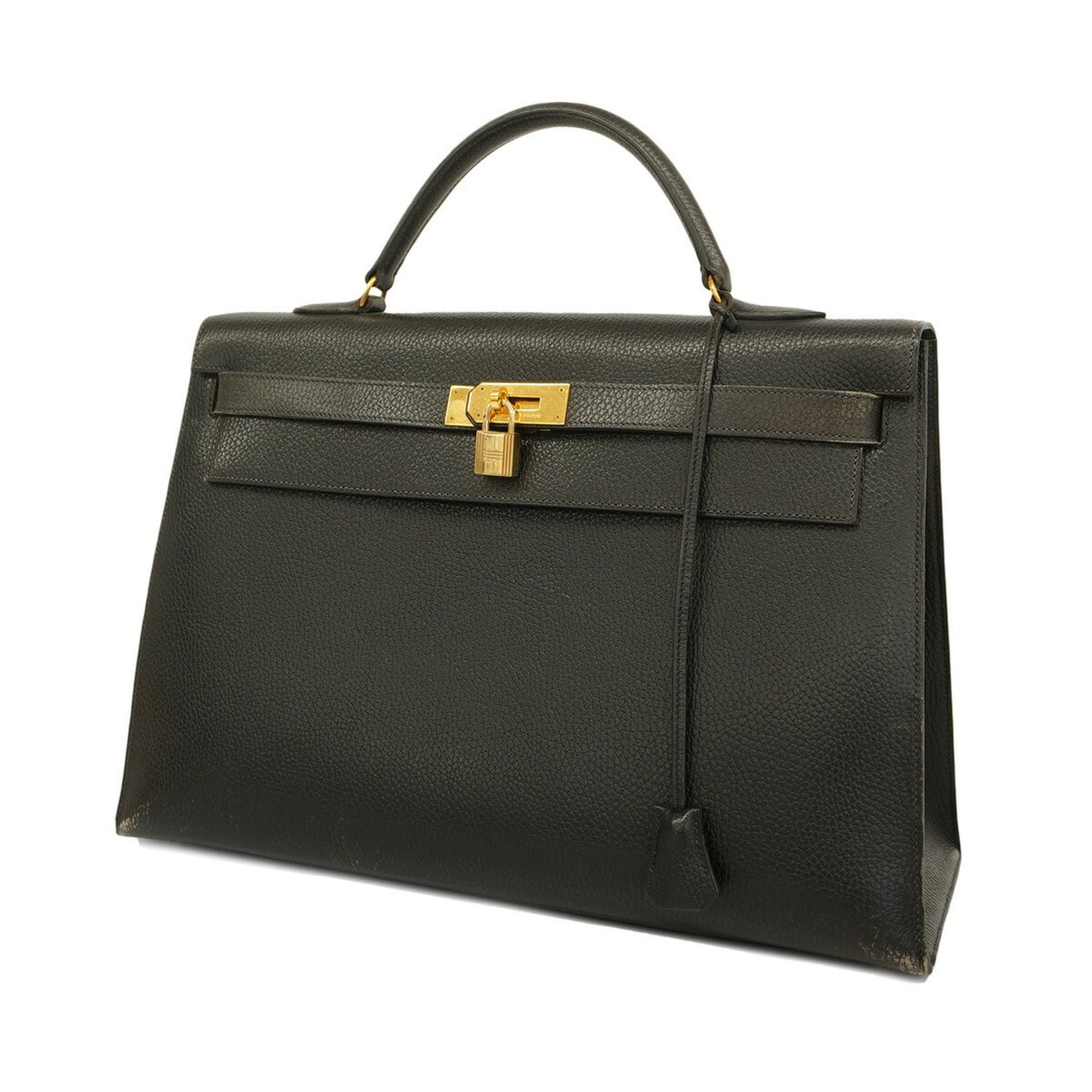 Hermès Kelly 40 Black Leather Handbag 