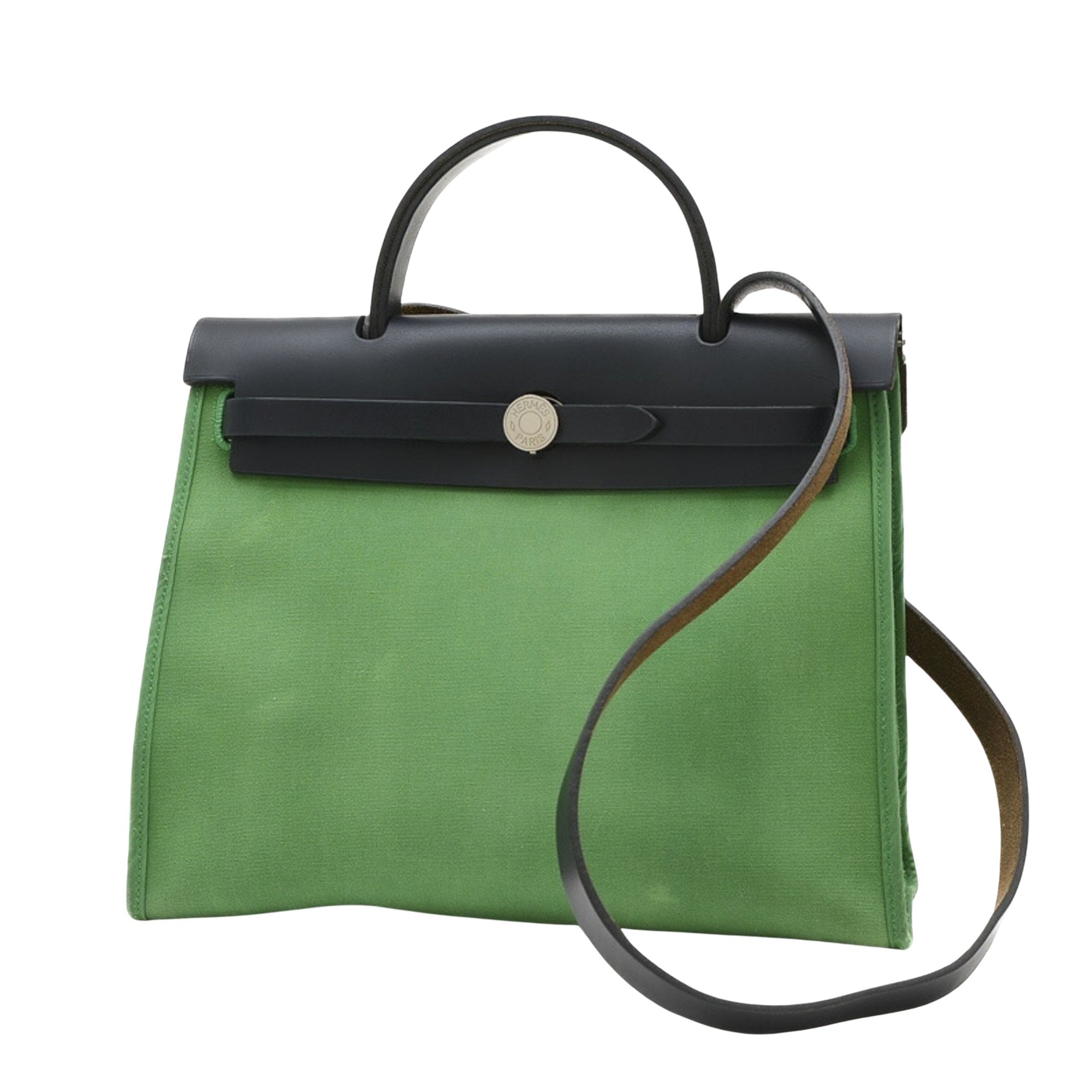 Hermès Herbag Green Canvas Tote Bag