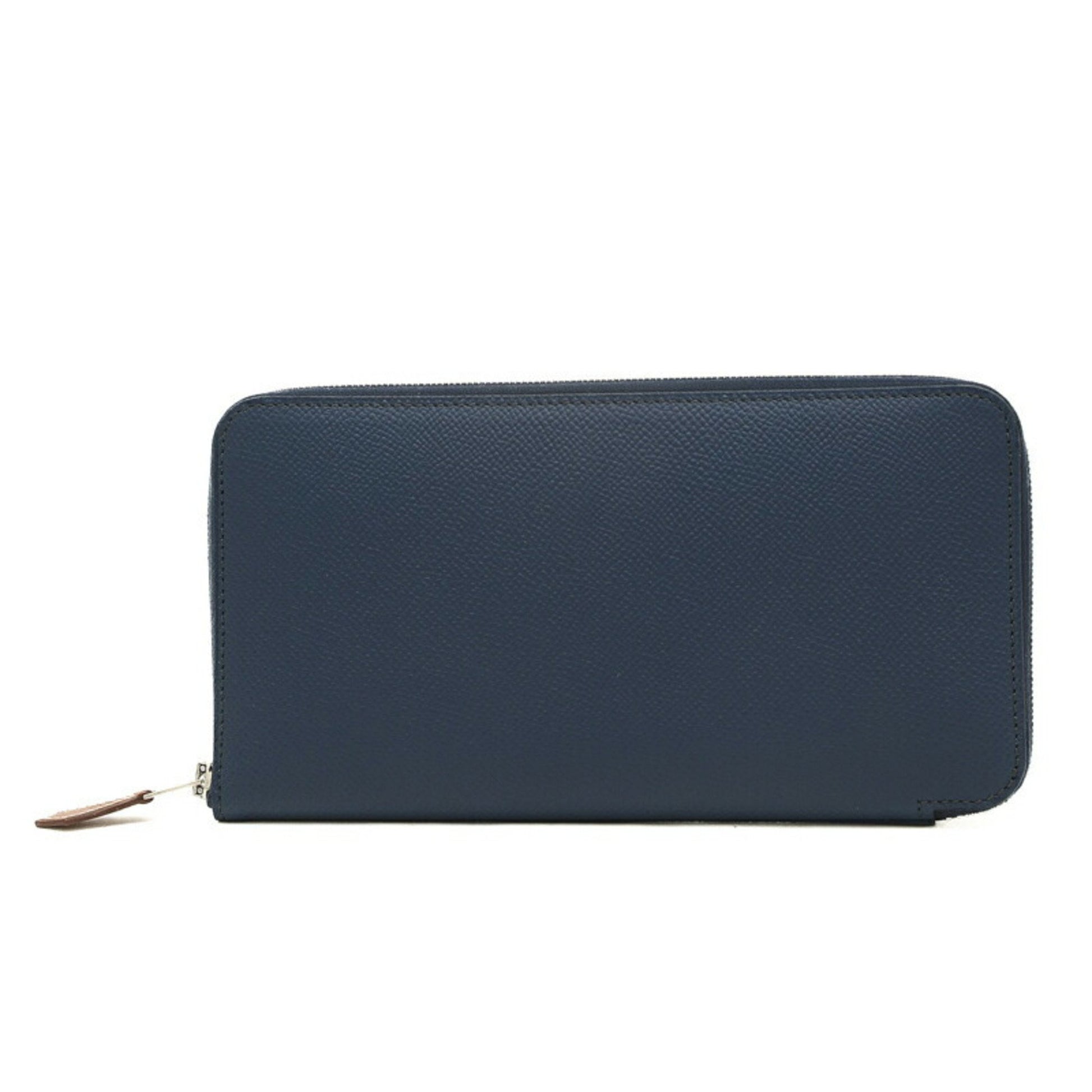 Hermès Azap Navy Leather Wallet 