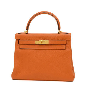 Hermès Kelly 28 Orange Leather Handbag 