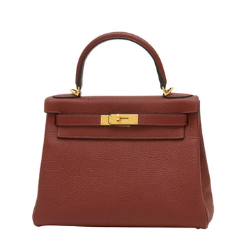 Hermès Kelly Burgundy Leather Handbag 