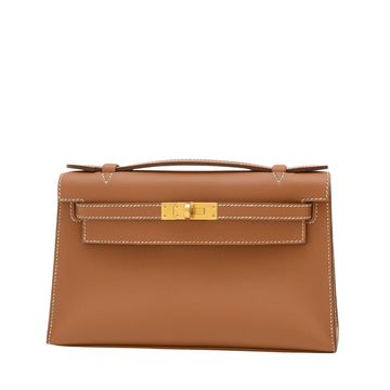 Hermès Kelly Brown Leather Clutch Bag