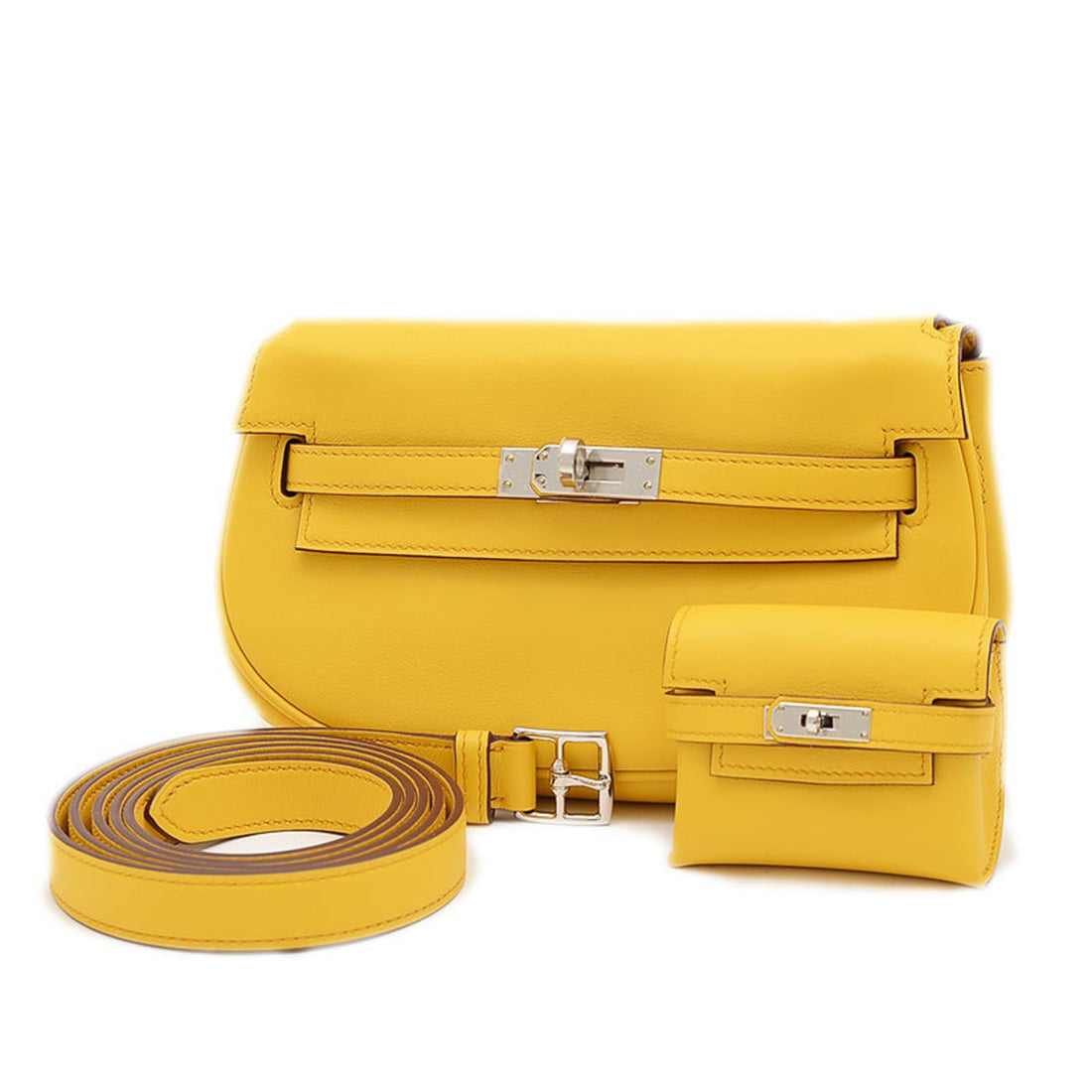 Hermès Kelly Yellow Leather Shoulder Bag