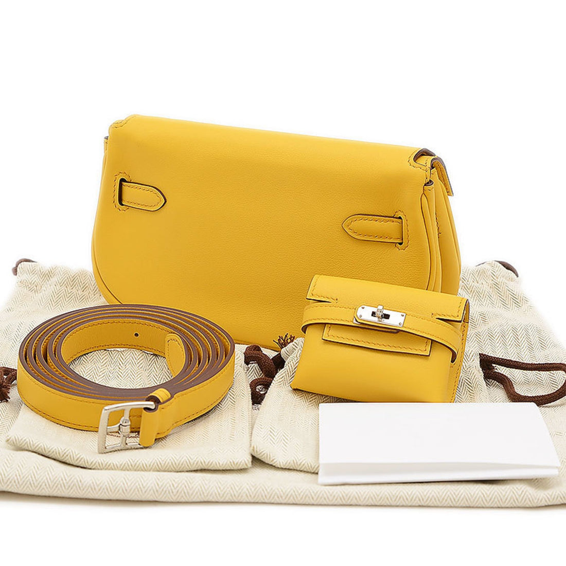 Hermès Kelly Yellow Leather Shoulder Bag