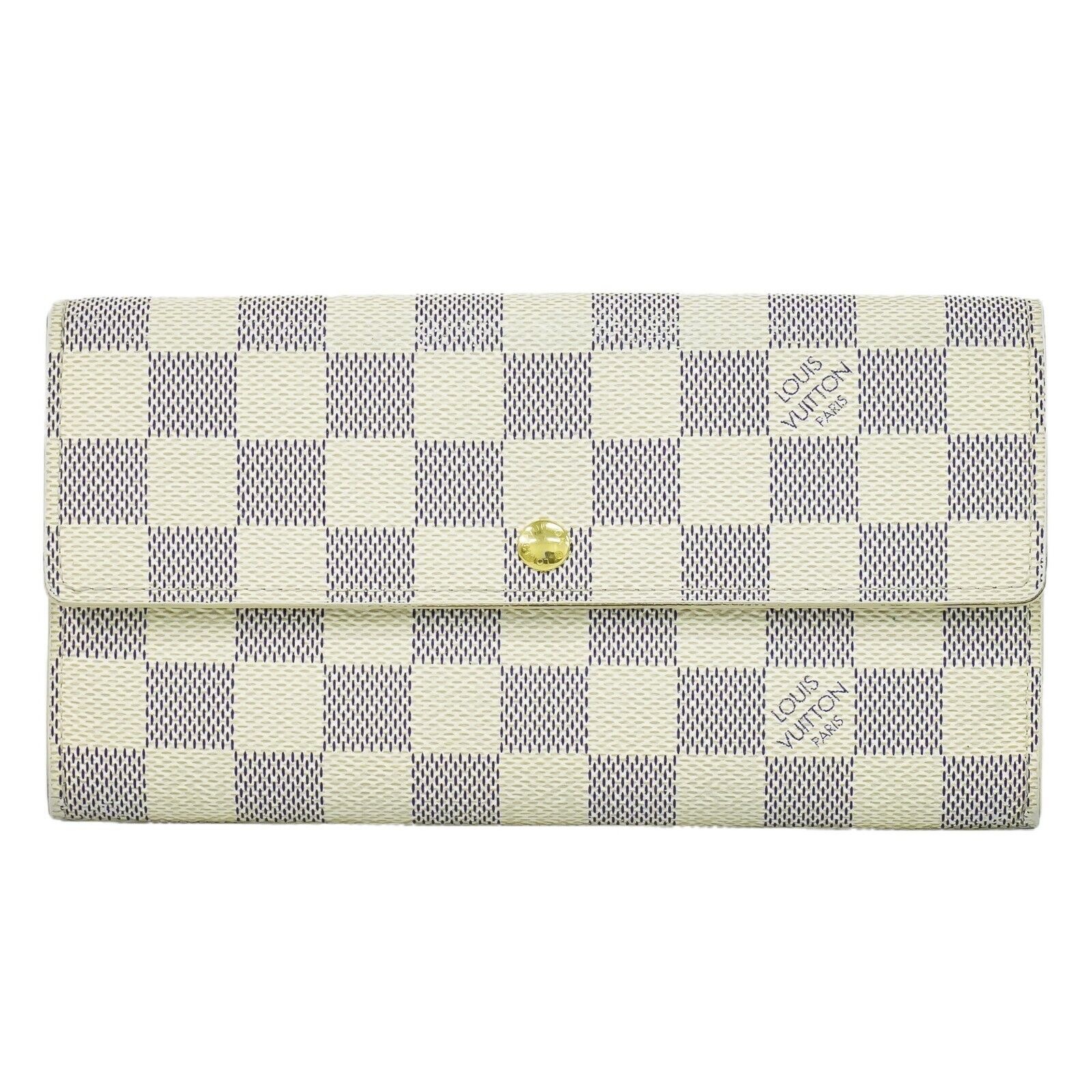 Louis Vuitton Portefeuille Sarah White Canvas Wallet 